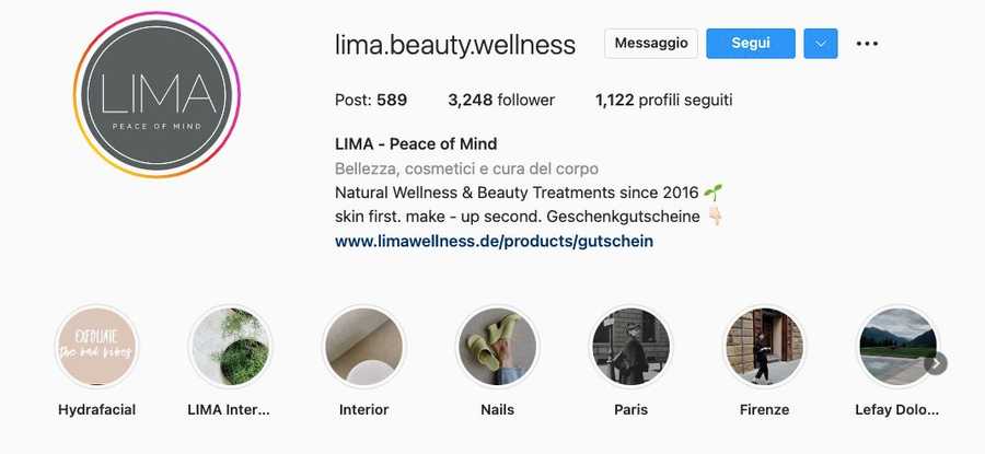Creare una pagina Instagram per estetista