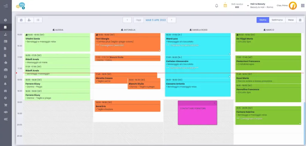  Screenshot agenda Primo in Cloud